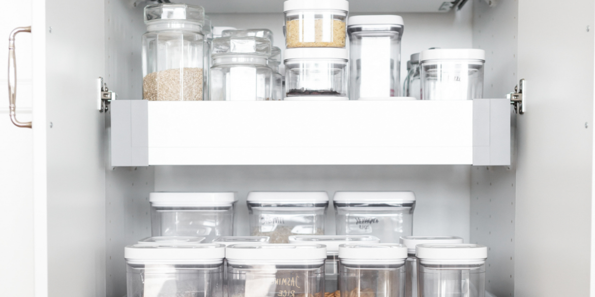 decanted food in stackable containers 