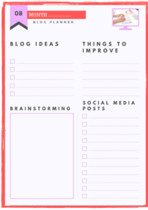 blog planner template