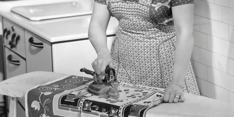 1950s housewife schedule , ironing 