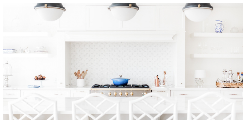 Very tidy white  minimalist kitchen , how to keep on top of housework.