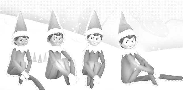 four elf on the shelf coloring page