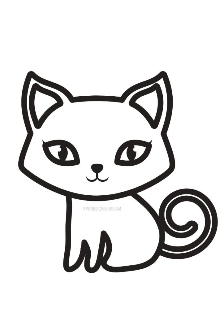 cute cat colouring page
