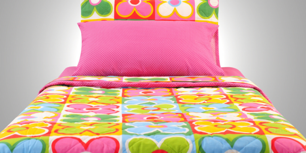 beautiful colourful bed