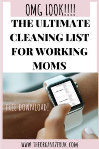 cleaning list for working moms 