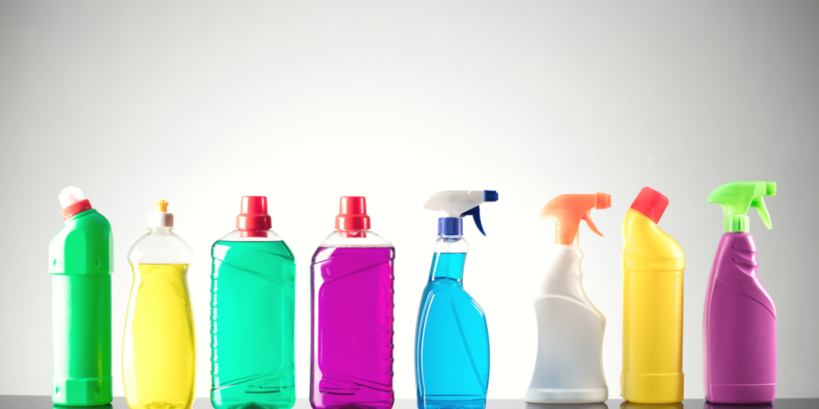 cleaning products under sink clutter
