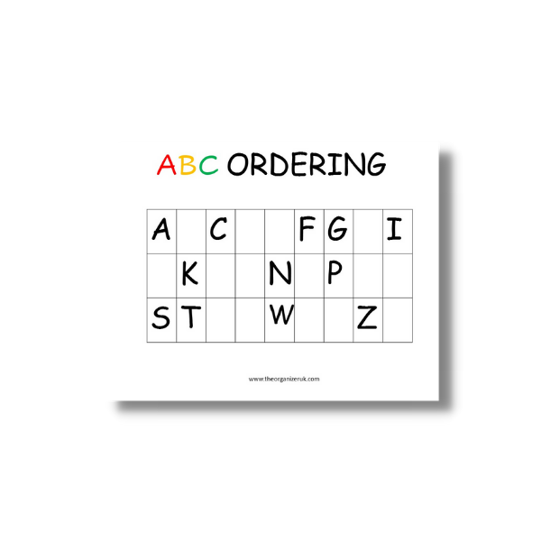 abc ordering practice sheet