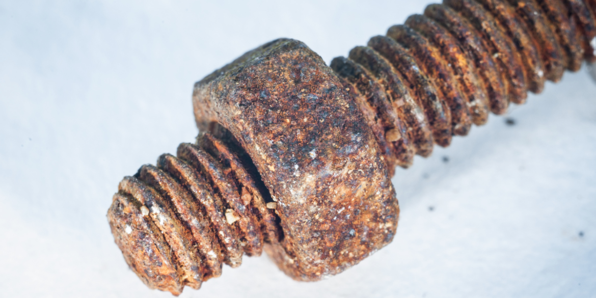 a rusty nut and bolt 