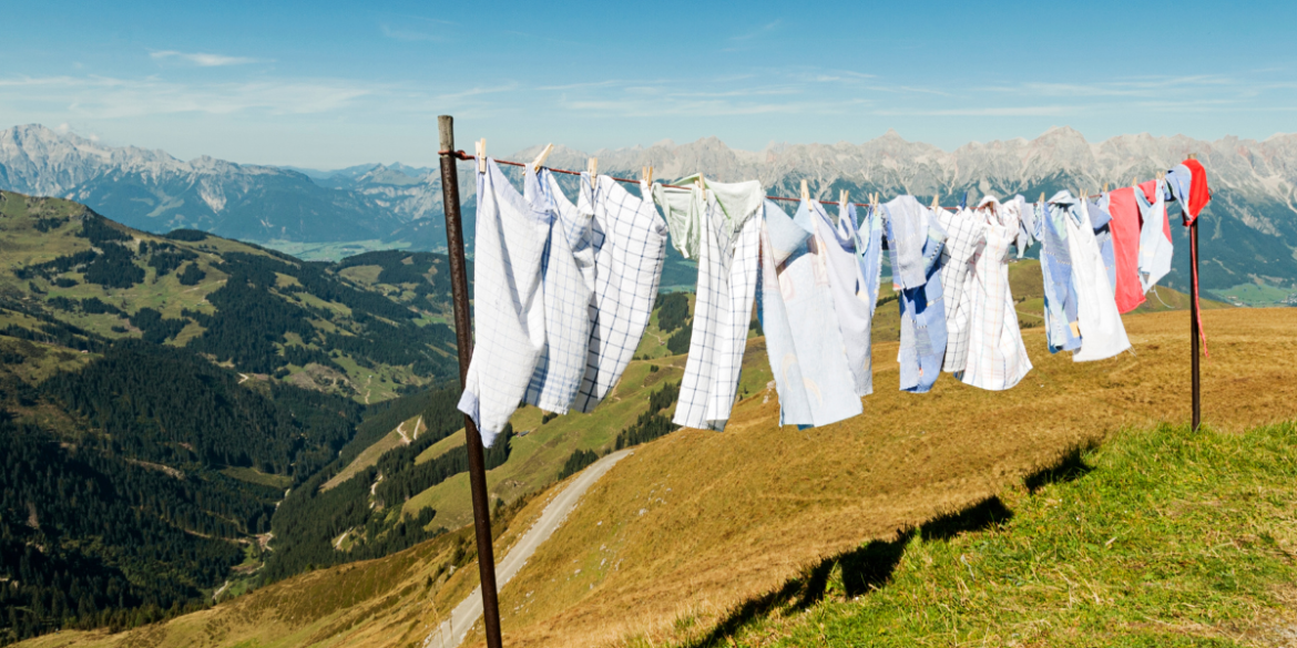 clothes  line drying 