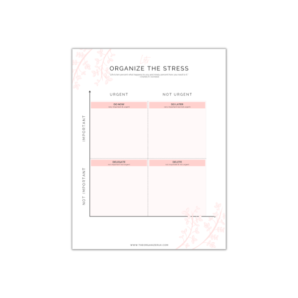 organize the stress planner page