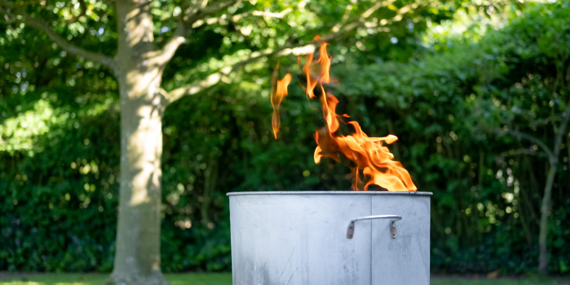 garden incinerator burning important documents